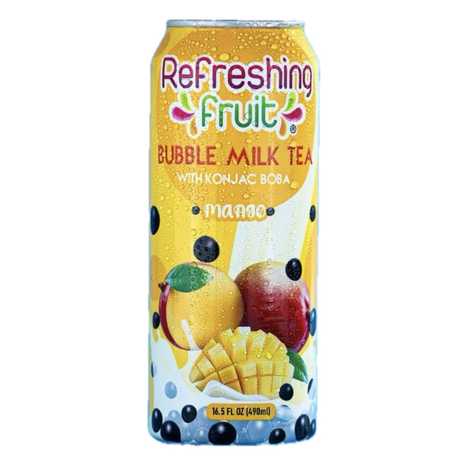 Refreshing Fruit Bubble Milk Tea Mango 490 ML